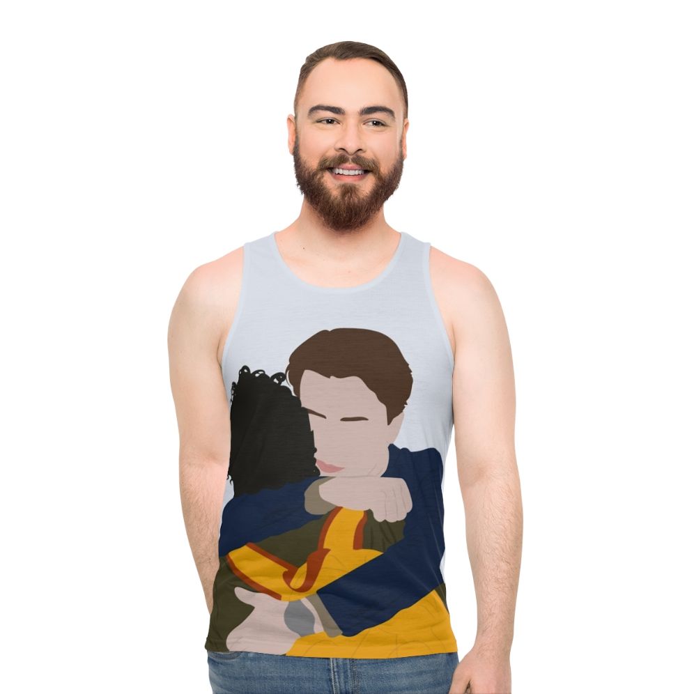 Wilhelm and Simon hugging unisex tank top