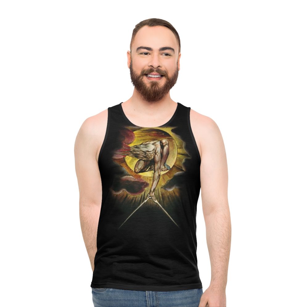 Unisex tank top featuring the mystical artwork "The Ancient of Days" by William Blake