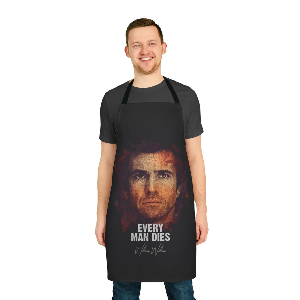 A high-quality apron featuring an illustration of the historical figure William Wallace, known for his role in the Scottish Wars of Independence.
