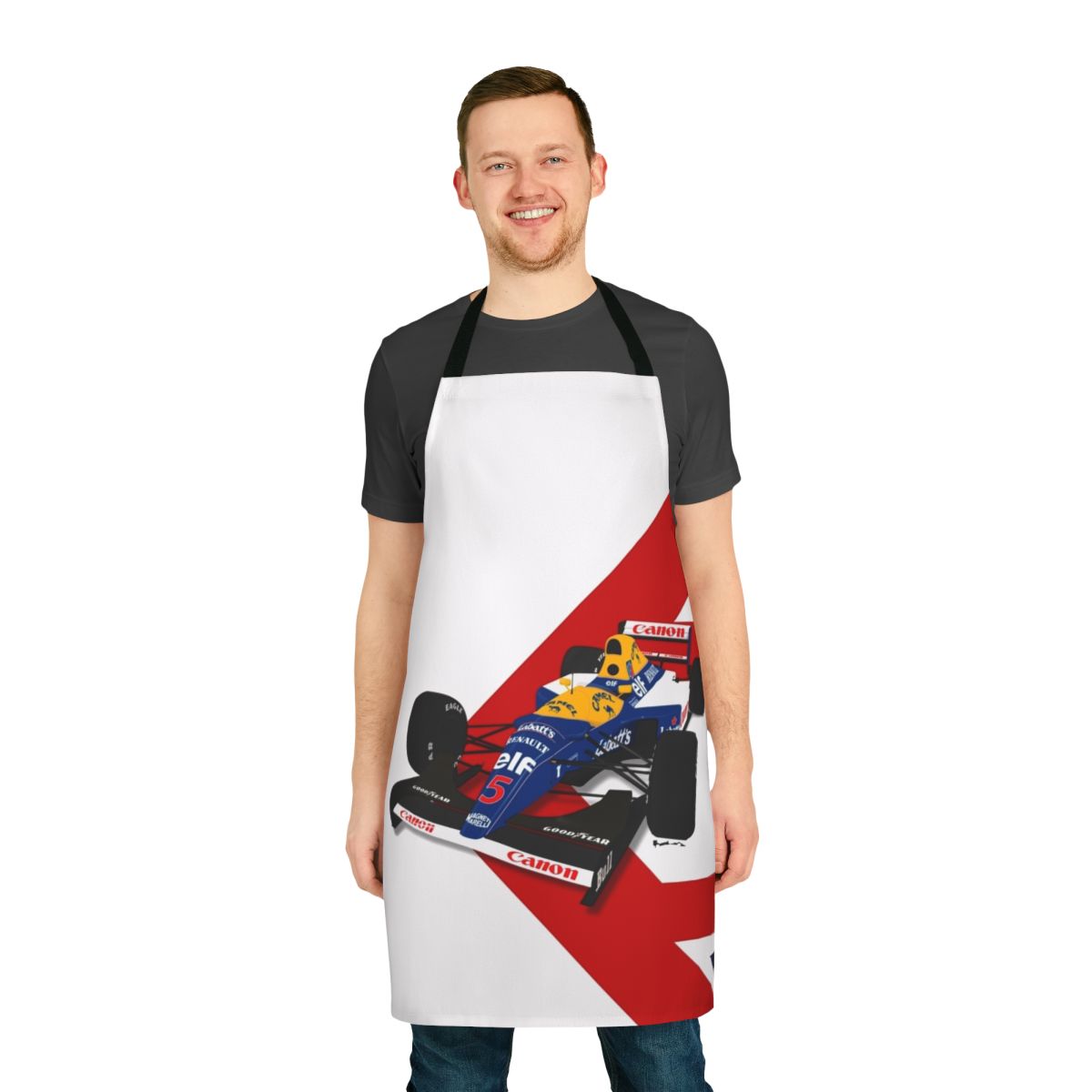 Apron inspired by the Williams Renault FW14B Formula 1 car driven by Nigel Mansell
