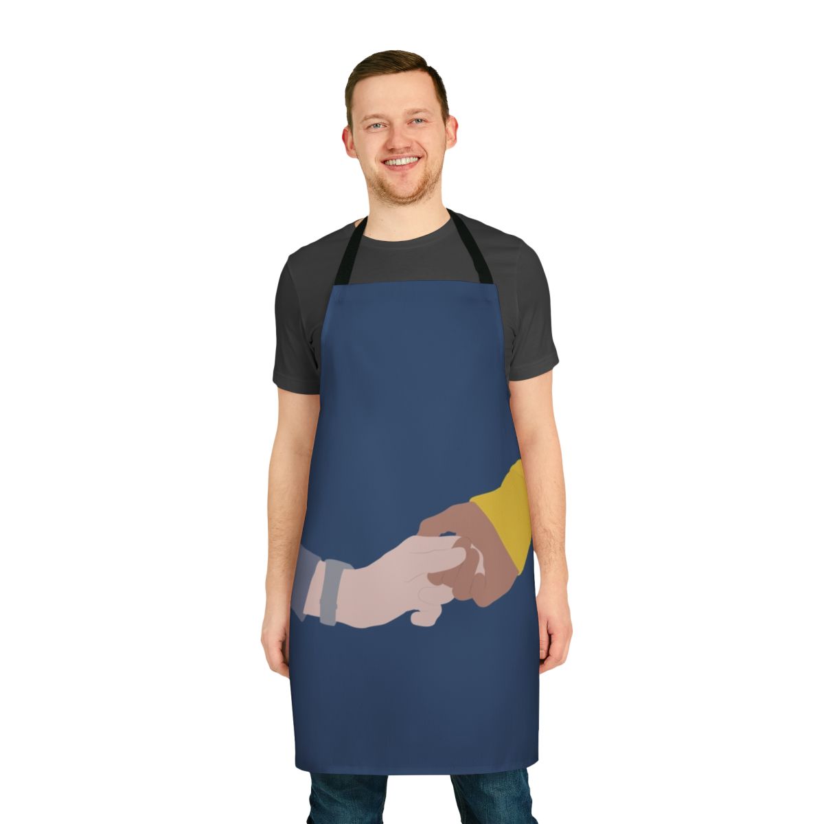 Apron featuring a minimalist line art design with a quote from the Netflix series "Young Royals"