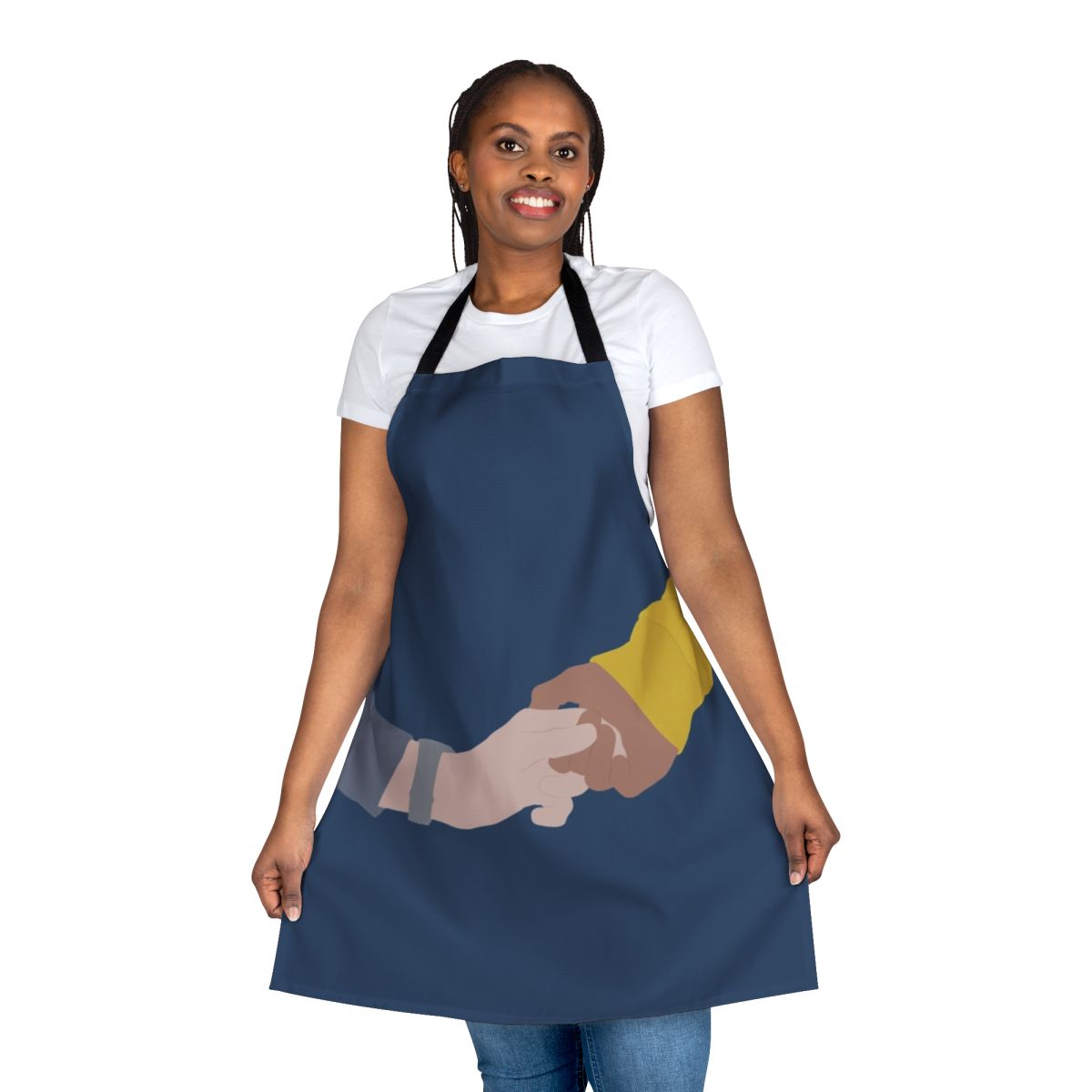 Apron featuring a minimalist line art design with a quote from the Netflix series "Young Royals"