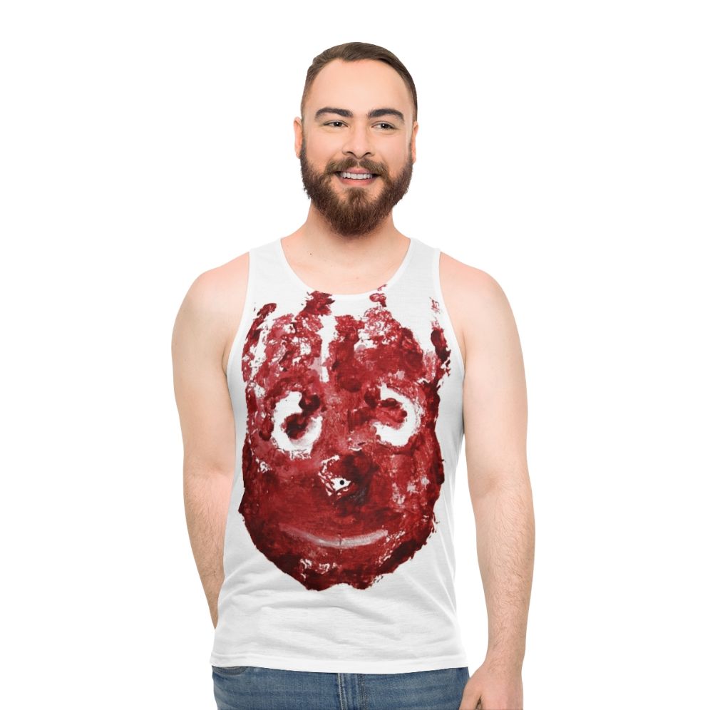 Handpainted Wilson graphic unisex tank top from the movie Cast Away