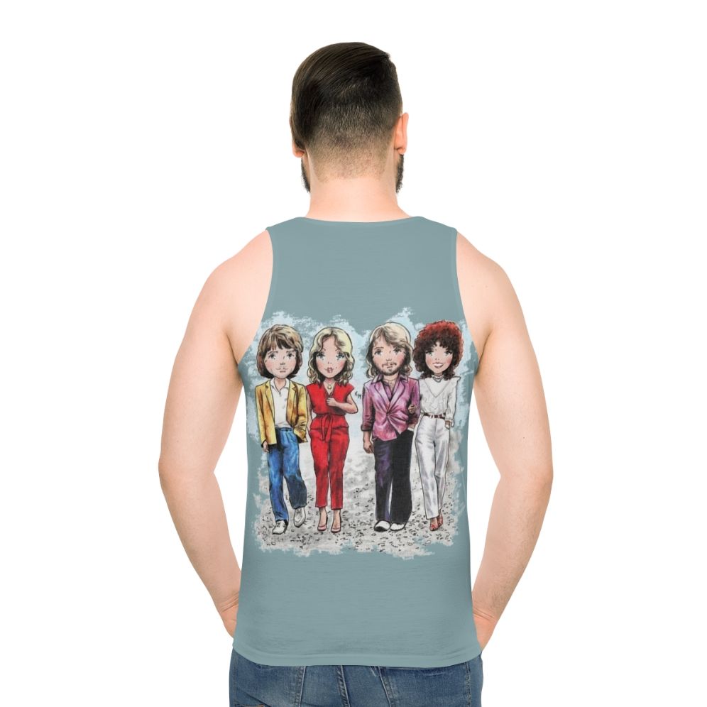 A winner unisex tank top with a music inspired vintage cartoon style design