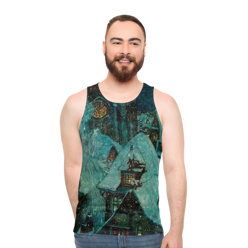 Elegant Winter Night Tank Top featuring Snow Queen Artwork by Edmund Dulac
