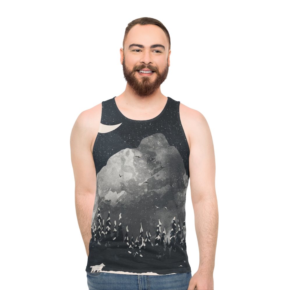 Winter Wolf Nature Inspired Unisex Tank Top