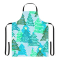 Wintergreen Christmas trees apron with snowy landscape design