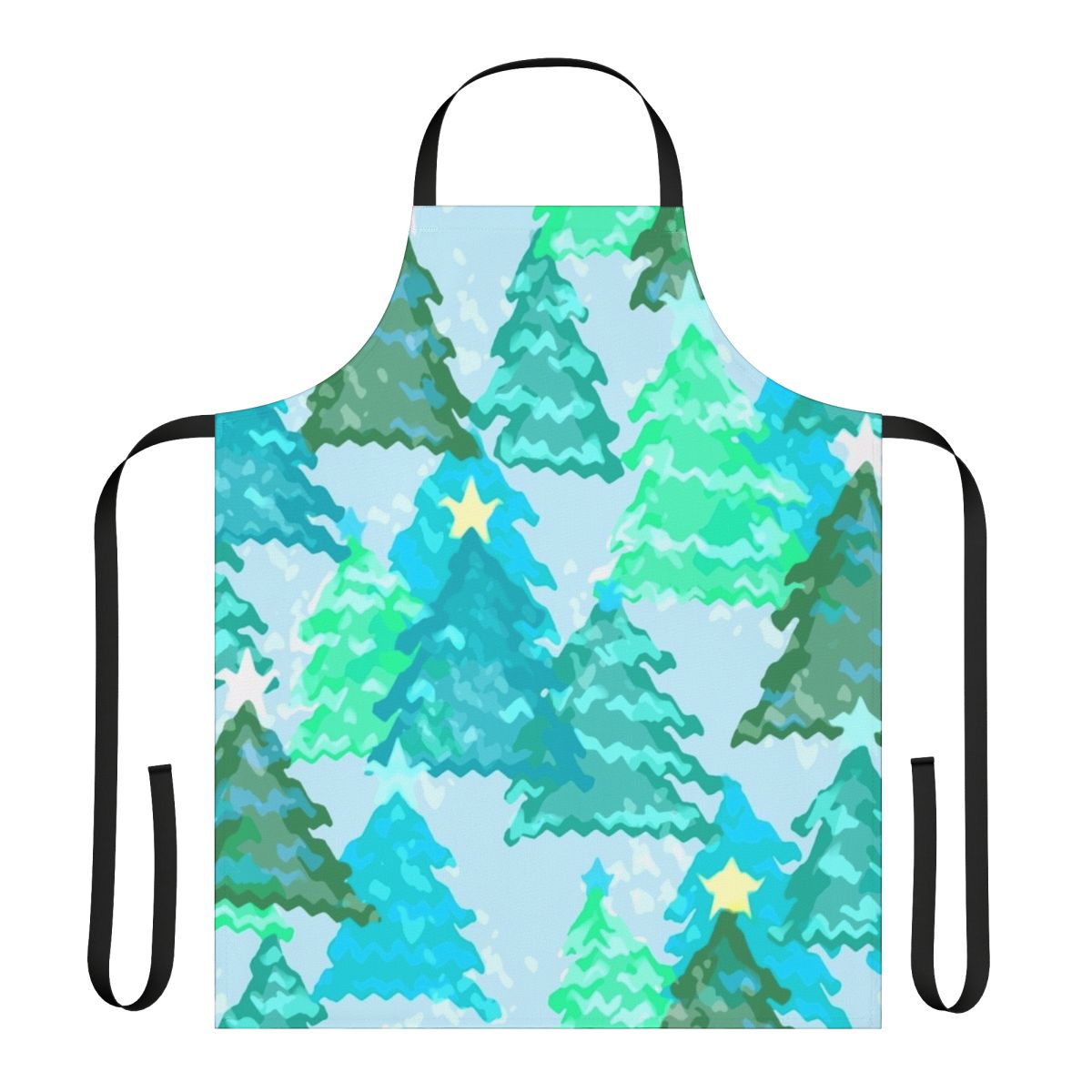 Wintergreen Christmas trees apron with snowy landscape design