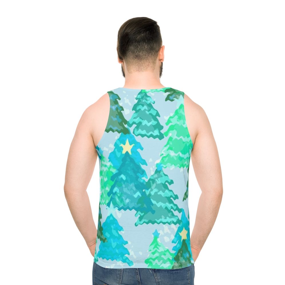 Wintergreen Christmas trees unisex tank top