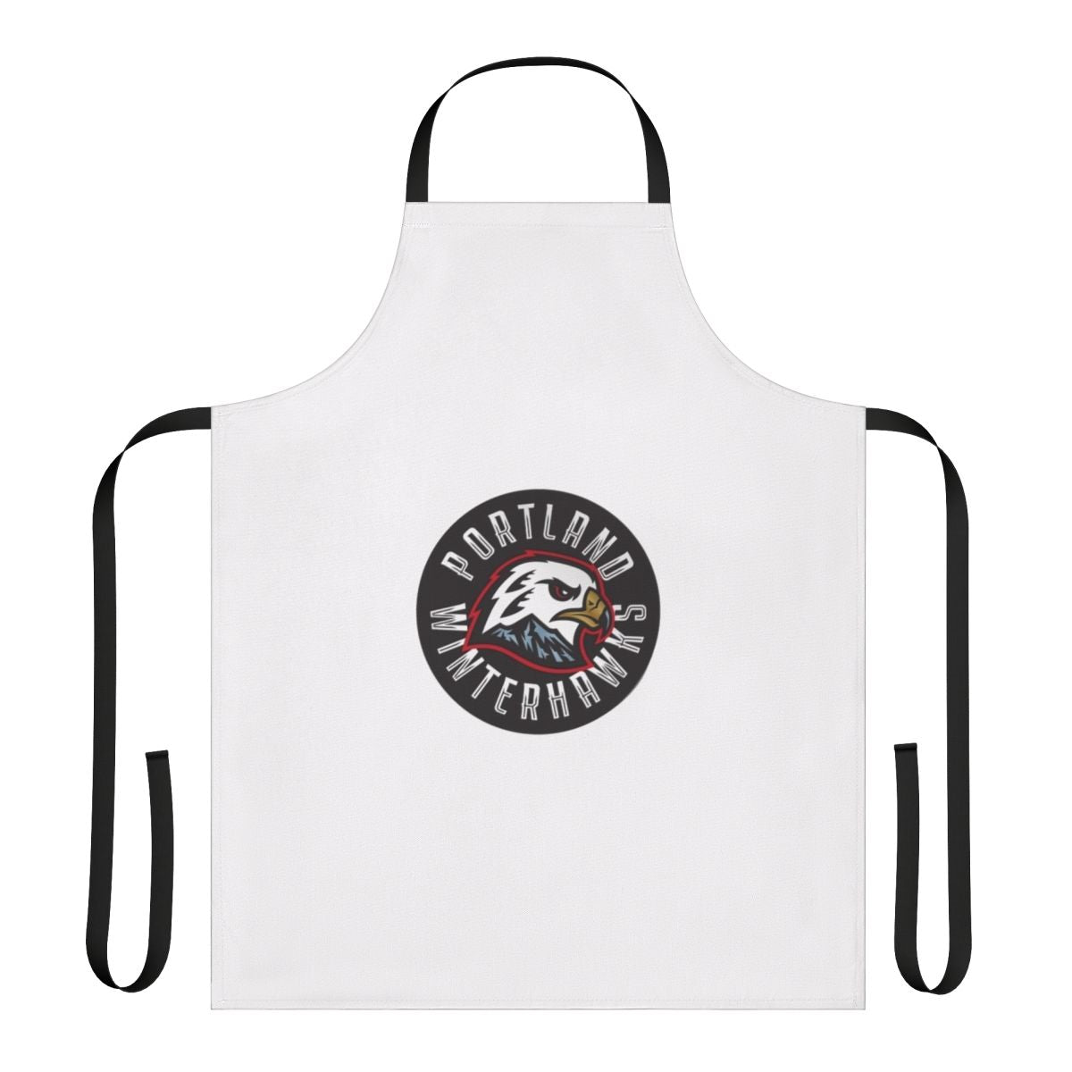 Winterhawks inspired apron with team colors and logo