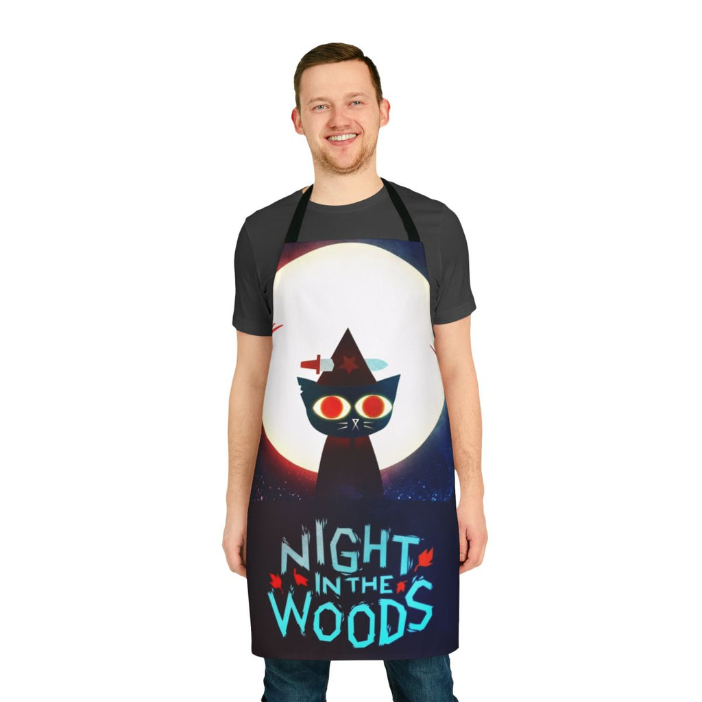 Witch Dagger-themed apron featuring characters and imagery from the video game Night in the Woods