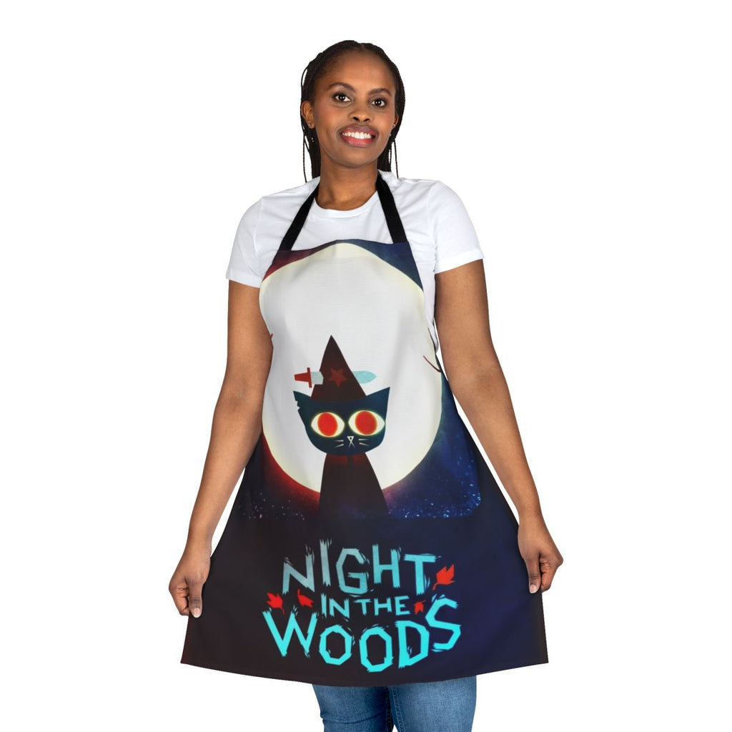 Witch Dagger-themed apron featuring characters and imagery from the video game Night in the Woods