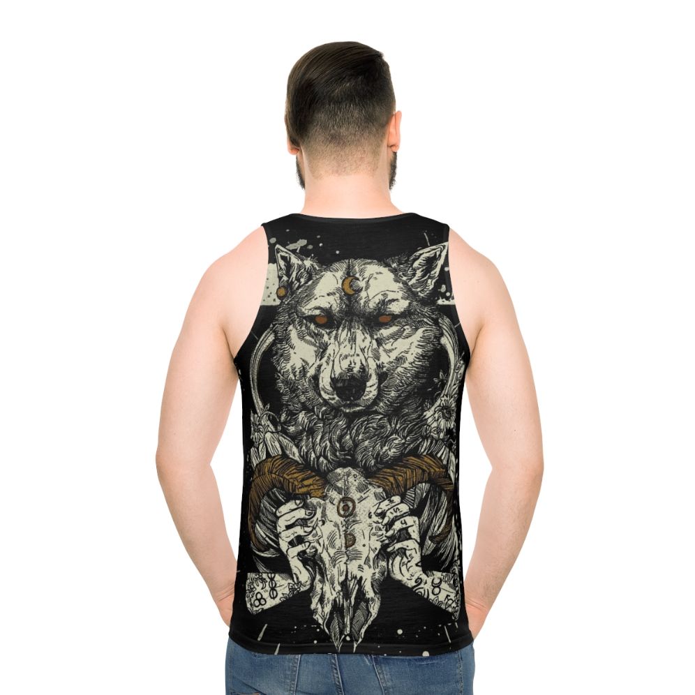 Witchcraft pagan wolf werewolf unisex tank top