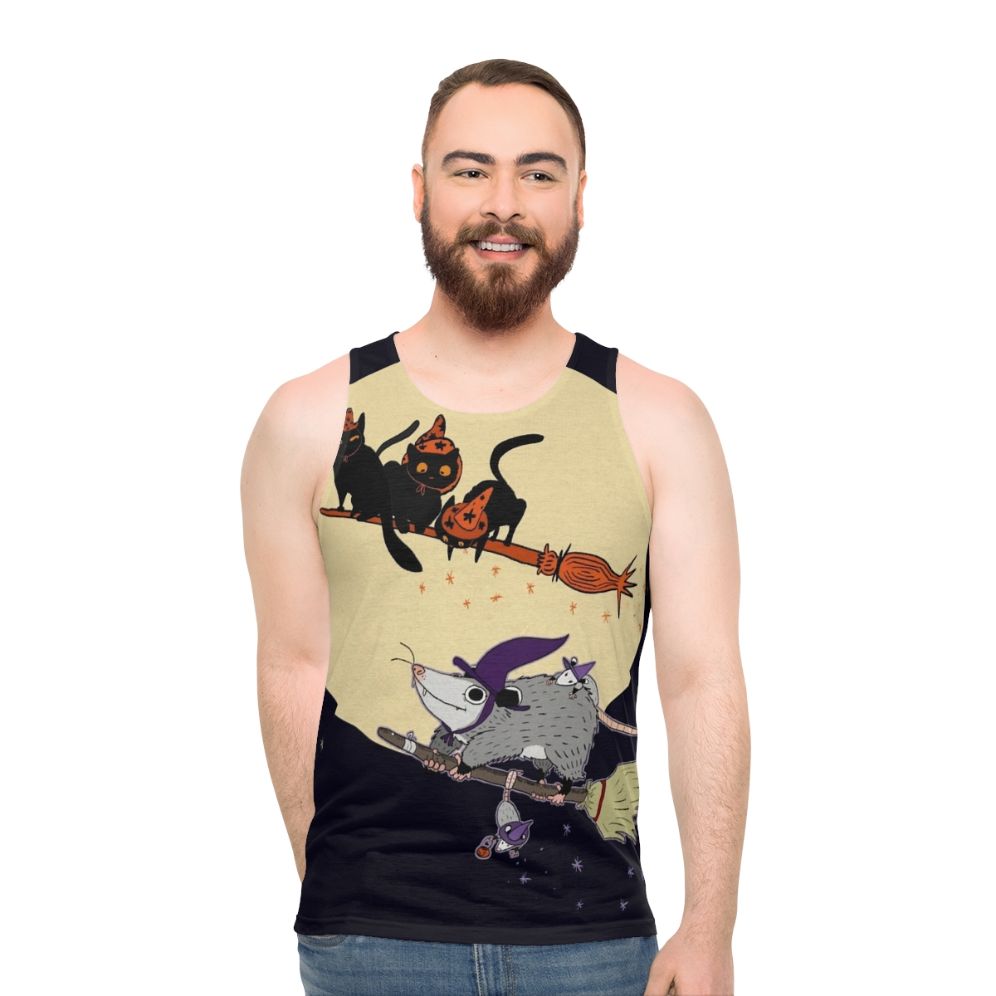 Witches Familiar Unisex Halloween Cat Tank Top