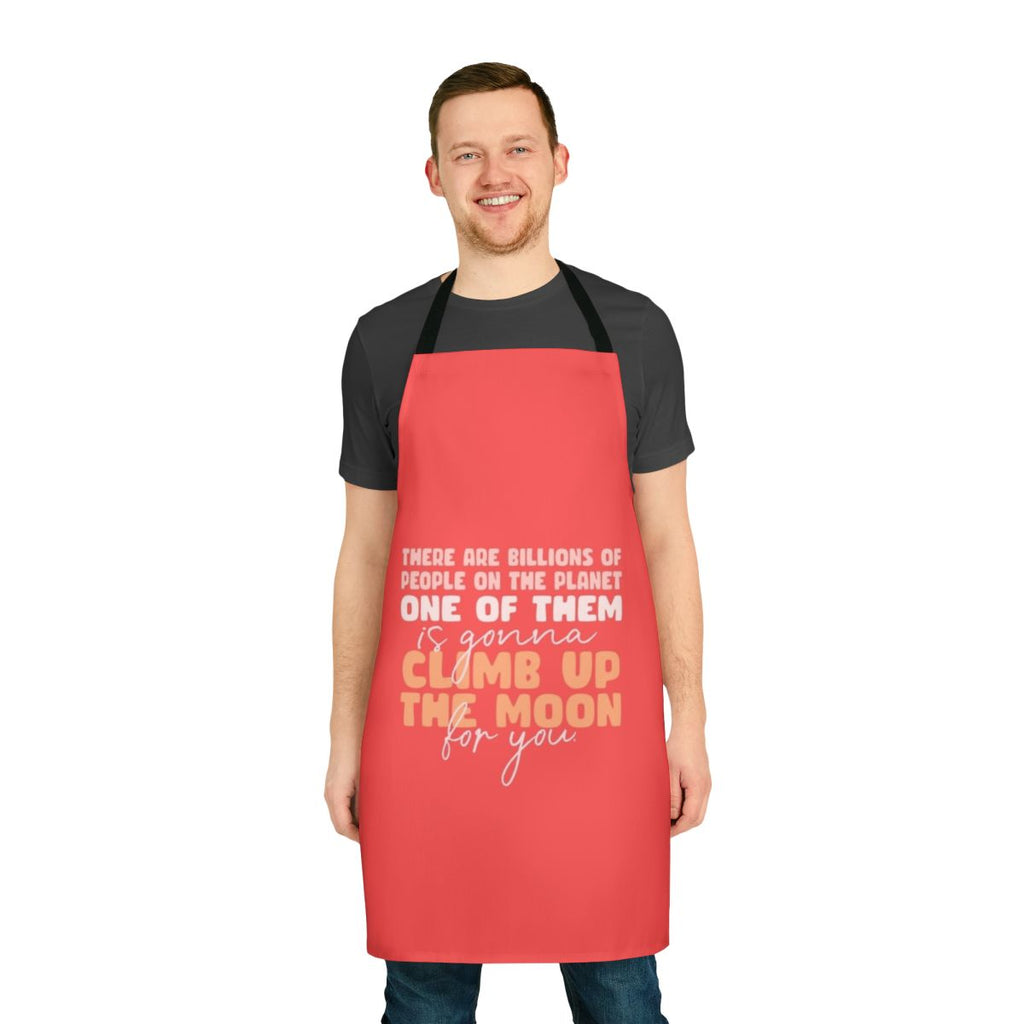 Apron with a humorous "Sex Education" love quote printed on it