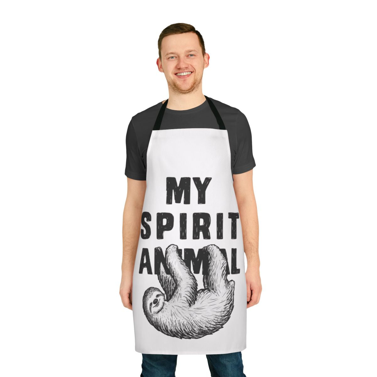 Sloth My Spirit Animal Apron with Simple Typography Design