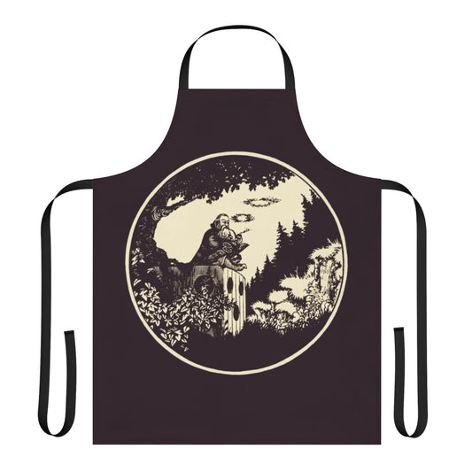 Wizard-themed apron with fantasy and retro Dungeons & Dragons inspired design