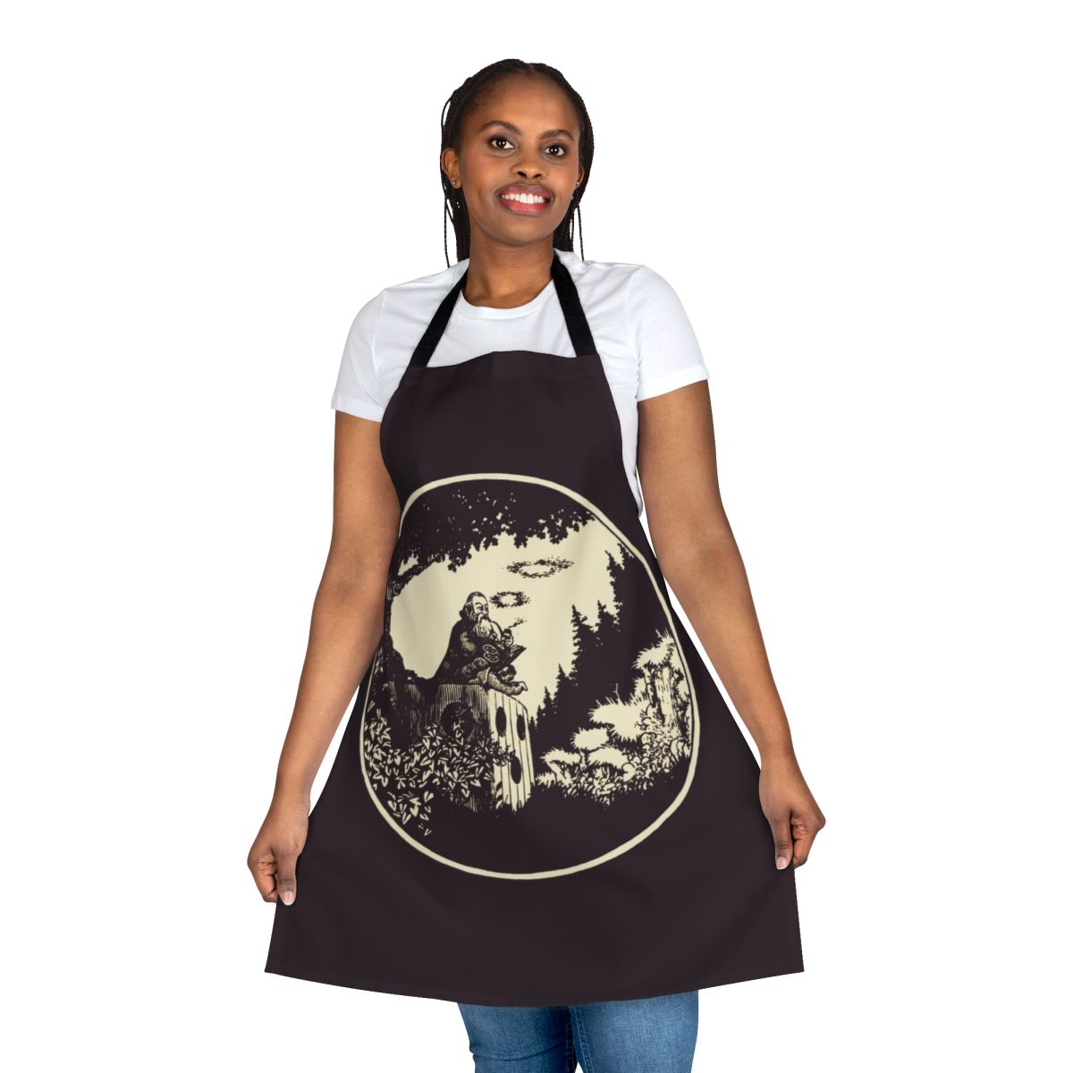 Wizard-themed apron with fantasy and retro Dungeons & Dragons inspired design