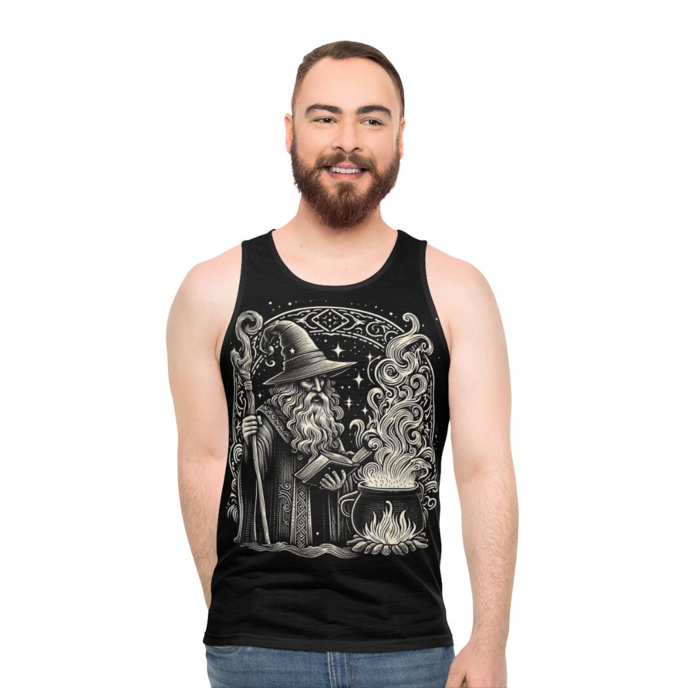 Wizard unisex tank top with magical design