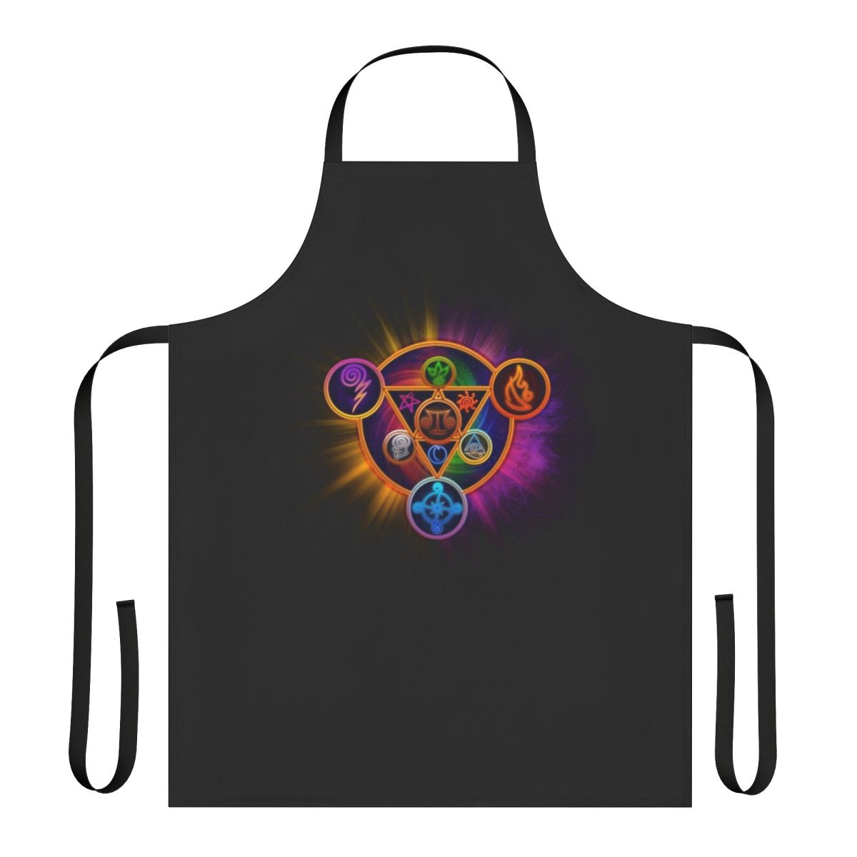 Wizard101-themed apron with custom wizard school design