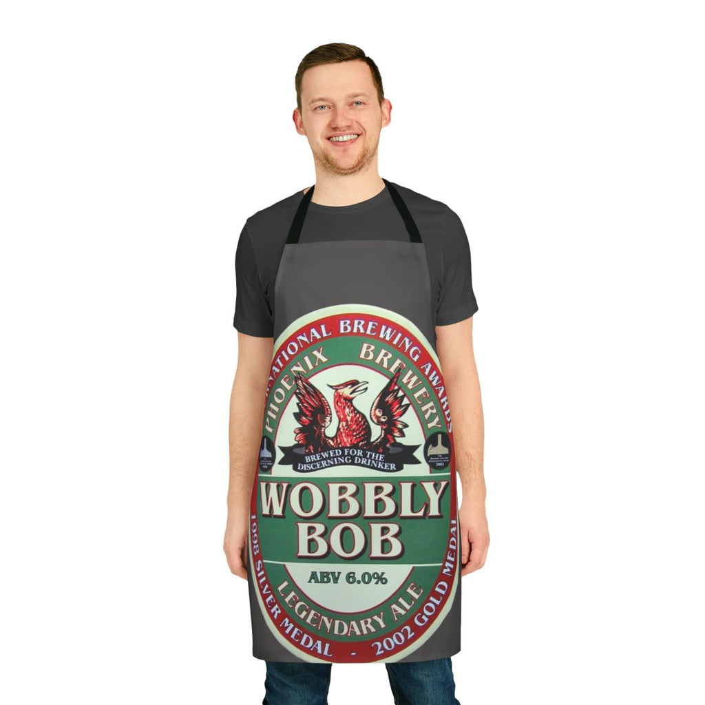 Wobbly Bob-inspired apron with ale, beer, and pub-themed design