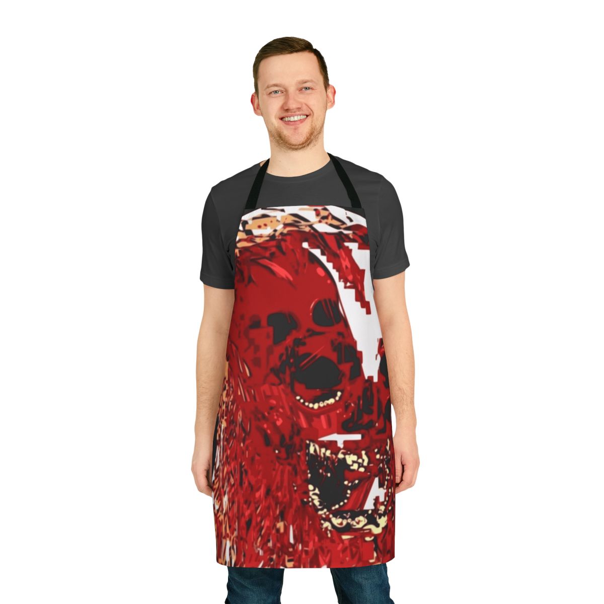 Wojak horror scream design printed on a high-quality apron