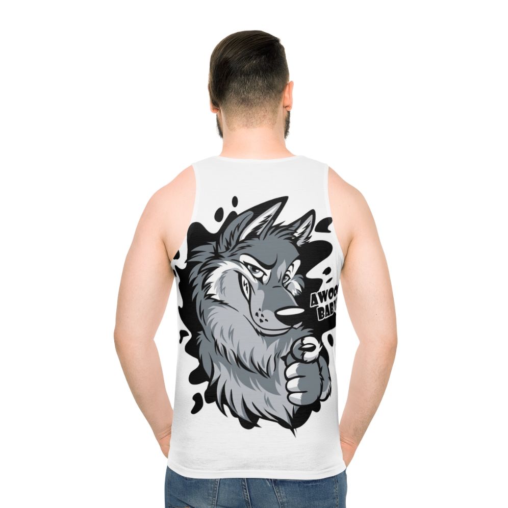 Cute wolf howling baby unisex tank top