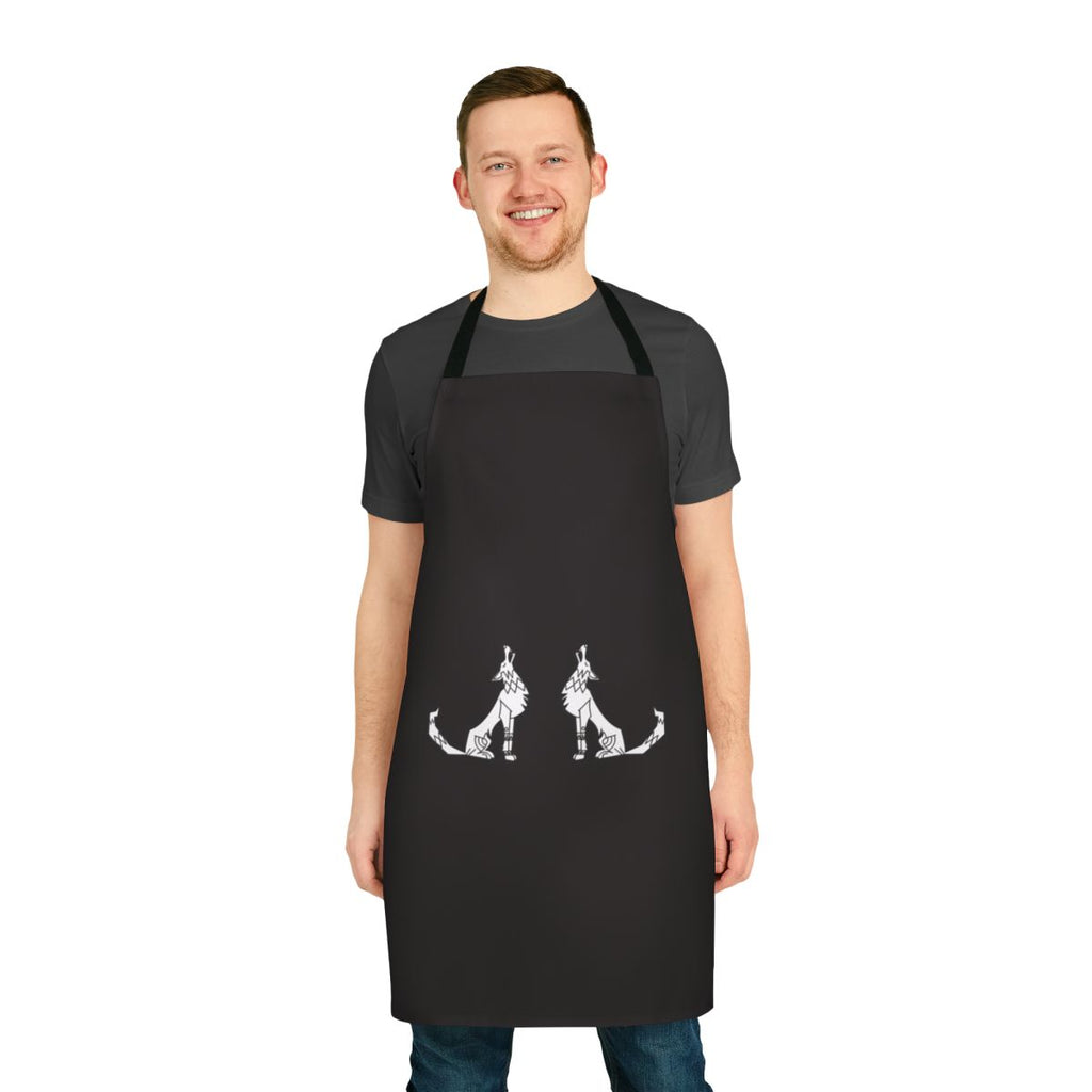Apron featuring a striking wolf print design