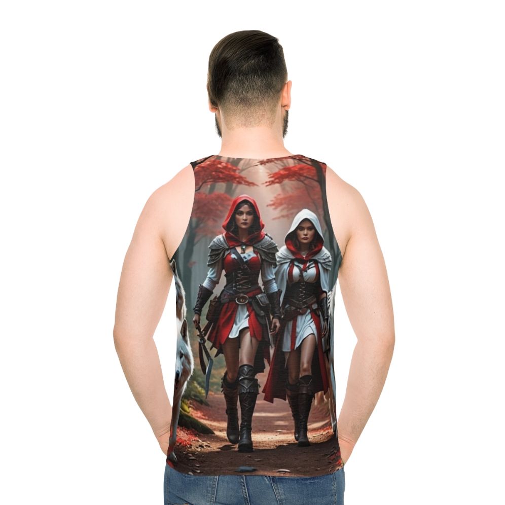 Unisex wolf print tank top