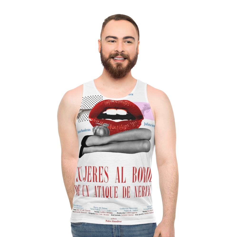 Women's unisex tank top with 'Women on the Verge of a Nervous Breakdown' design