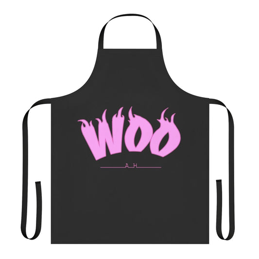 Woo Ah Indie Pop Star Apron with music, pop, and aesthetic design