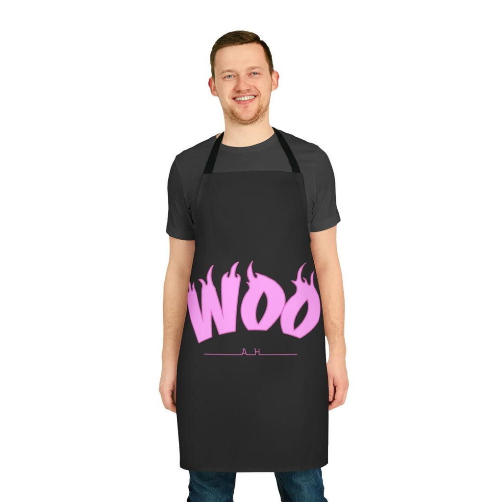Woo Ah Indie Pop Star Apron with music, pop, and aesthetic design