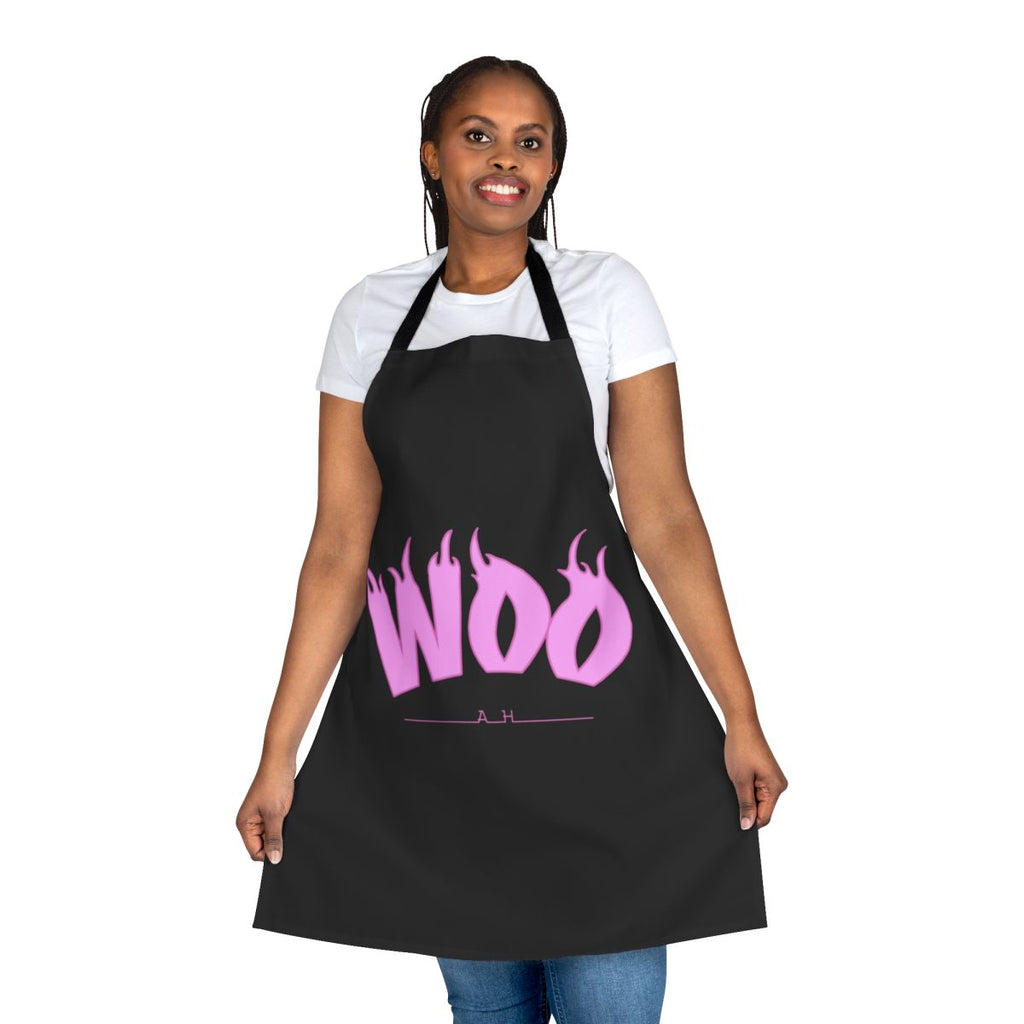 Woo Ah Indie Pop Star Apron with music, pop, and aesthetic design