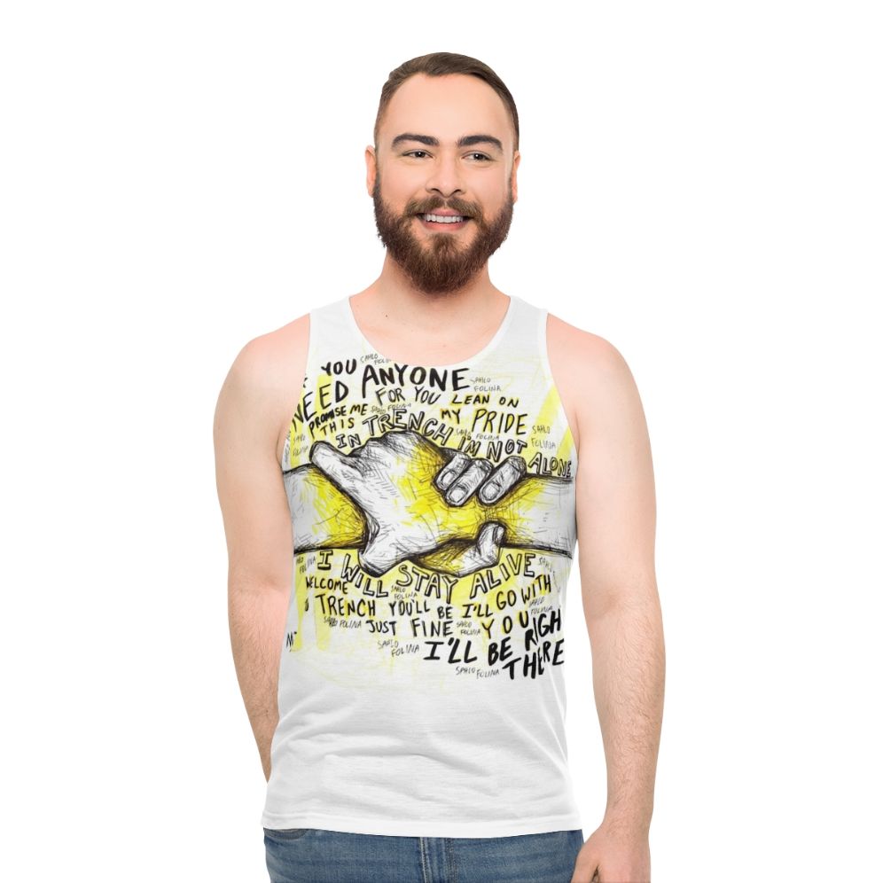 Unisex tank top with inspirational words of hope design
