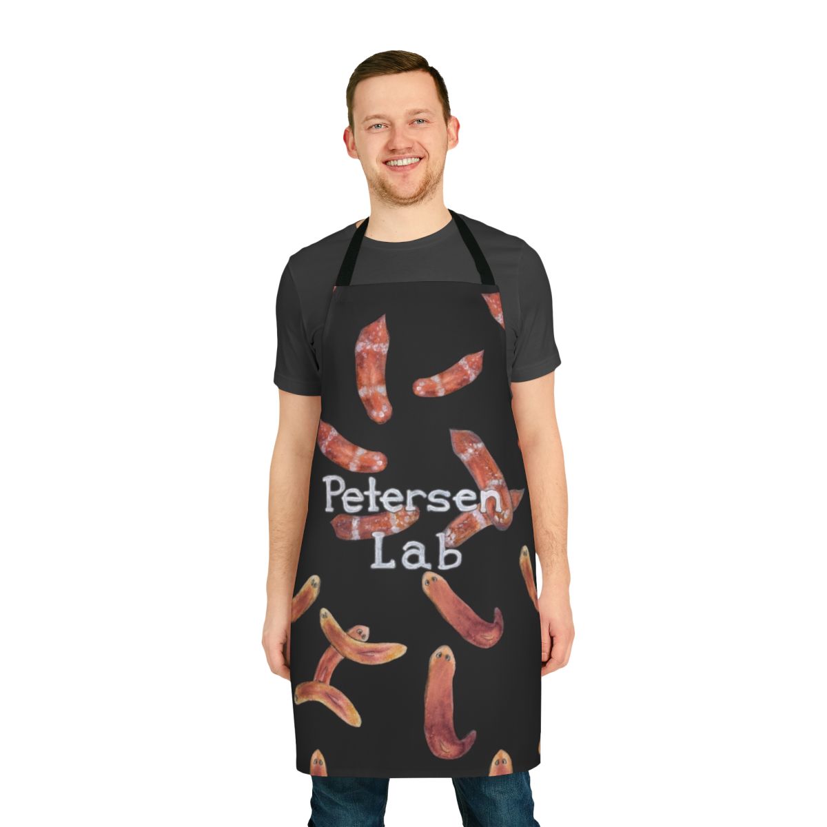 Worm science design watercolor apron for cooking or gardening
