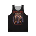 Unisex retro horror tank top with coffee lover design