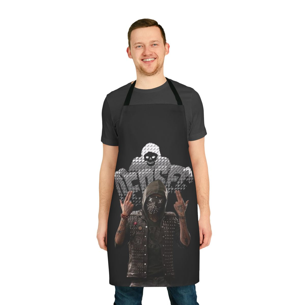 Wrench-themed apron inspired by the Watch Dogs video game series