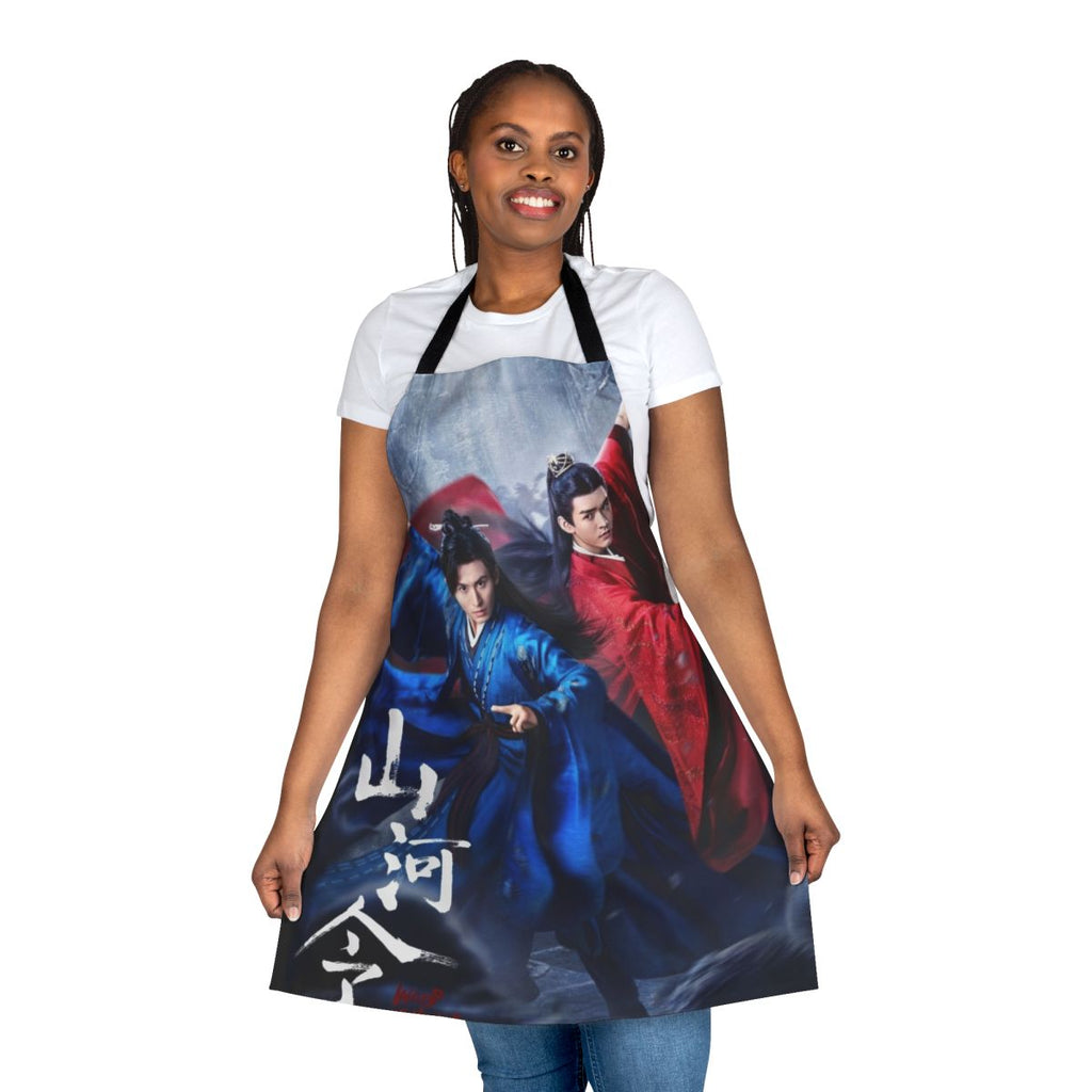 Word of Honor themed apron featuring characters Zhang Zhehan and Gong Jun