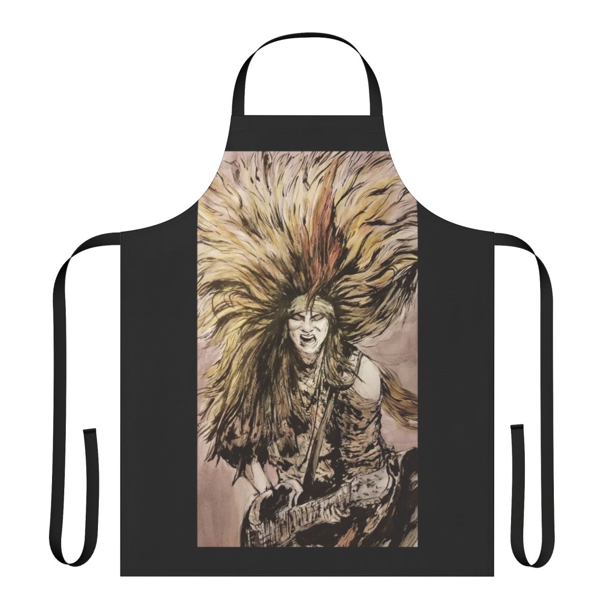 X Japan Inspired Apron featuring the image of Hide Hideto Matsumoto, the legendary guitarist of the iconic Japanese rock band.