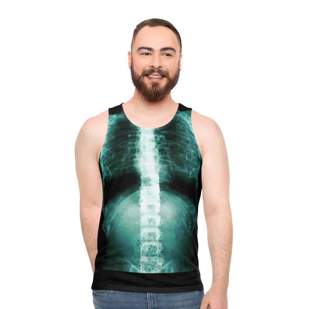 Unisex x-ray anatomy tank top with skeletal system design