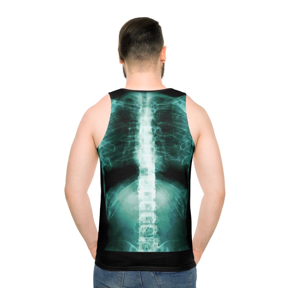 Unisex x-ray anatomy tank top with skeletal system design