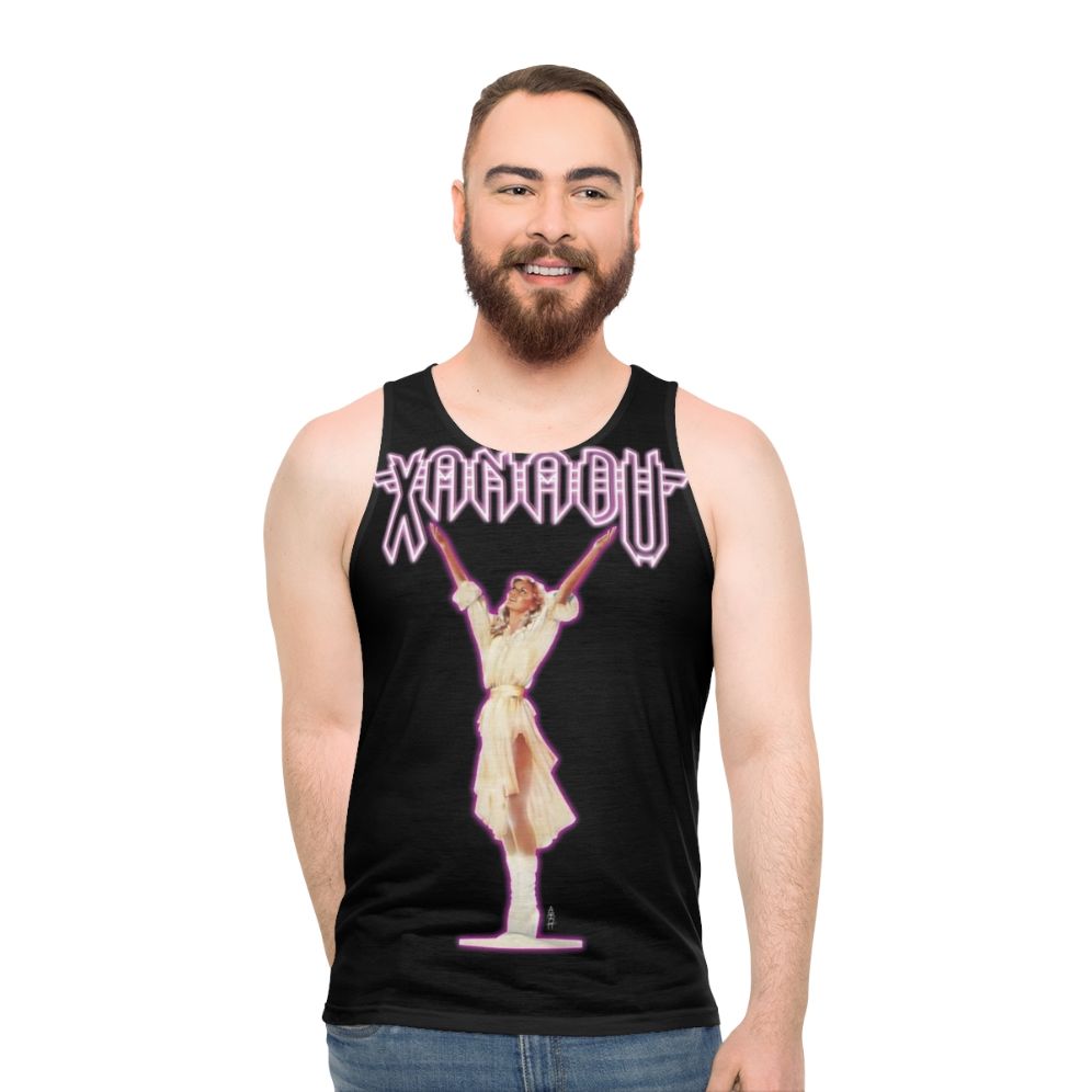 Retro-style Xanadu unisex tank top featuring Olivia Newton John