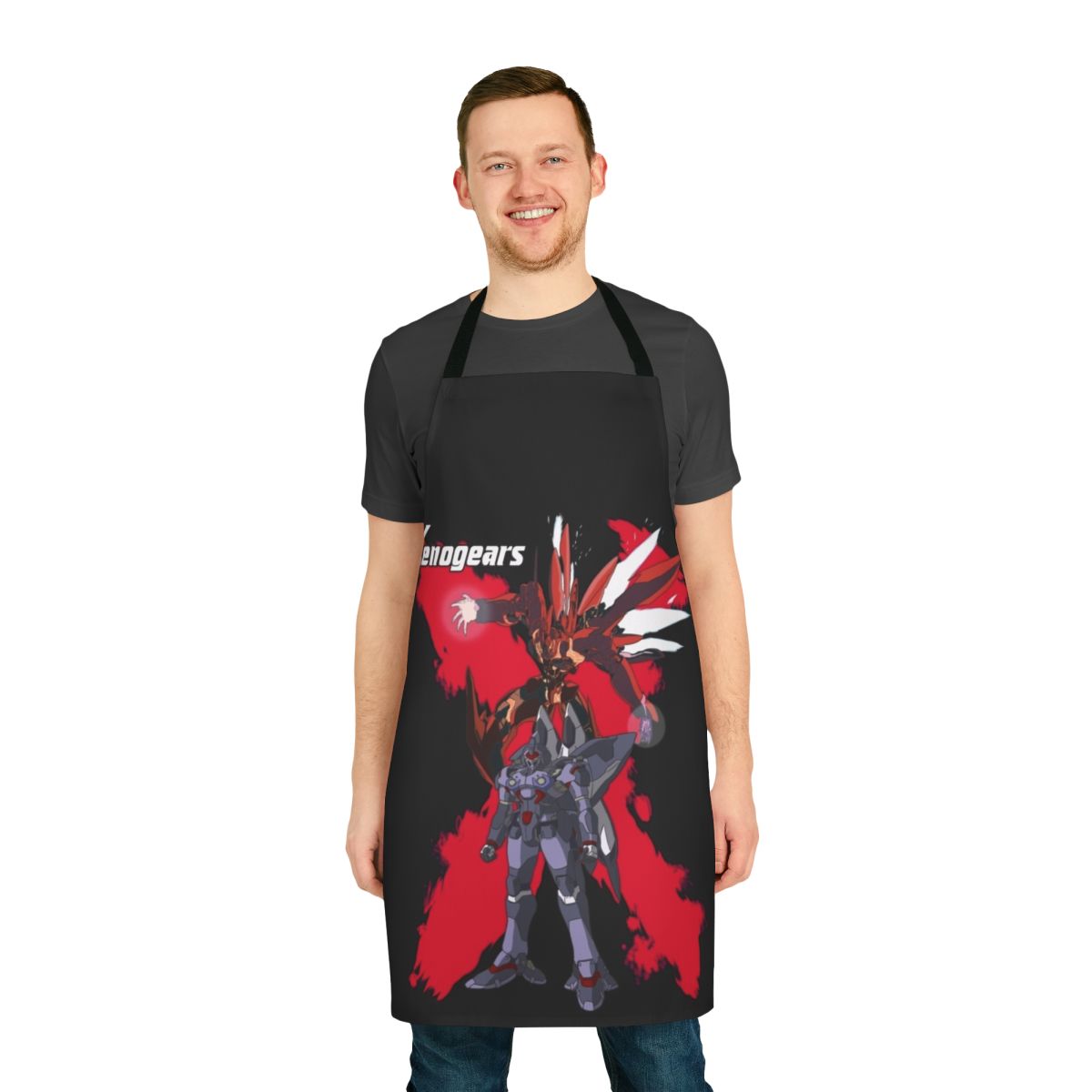 Apron featuring Weltall, the mech from the Xenogears video game