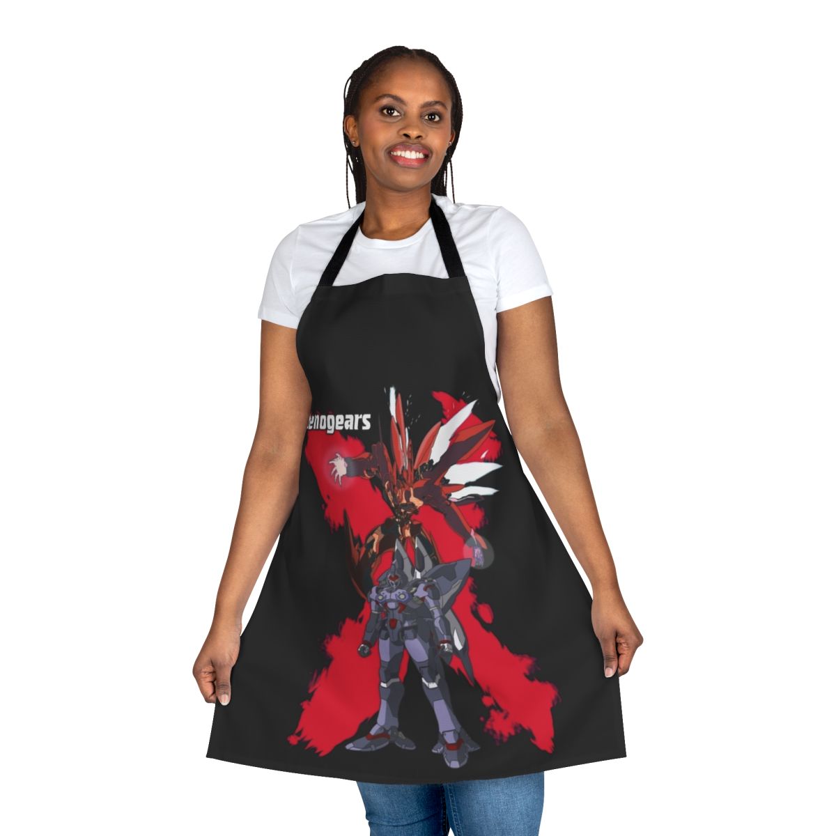 Apron featuring Weltall, the mech from the Xenogears video game