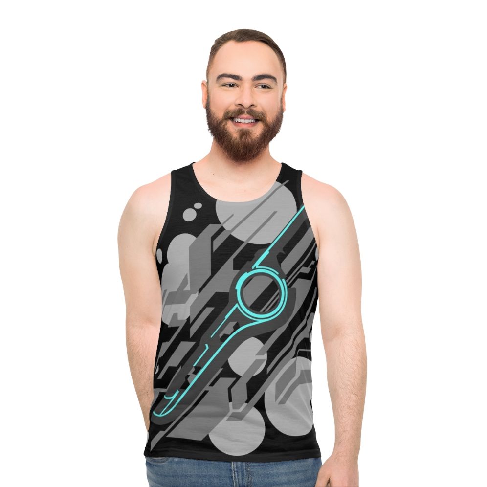 Xenoblade Chronicles abstract grey unisex tank top