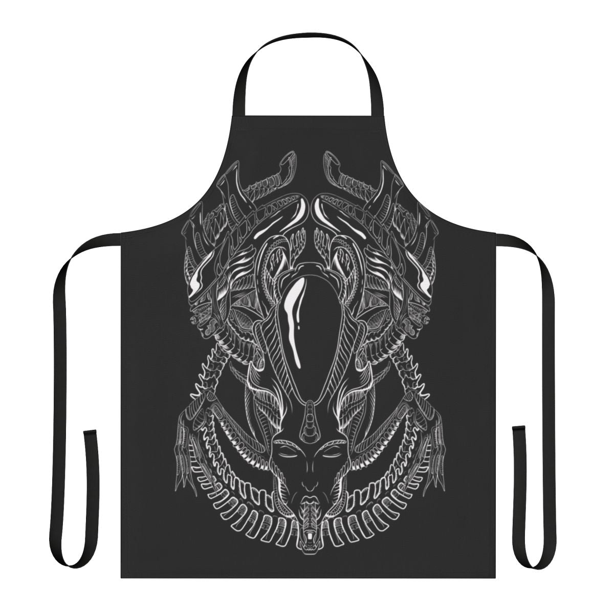 Xenomorph-themed alien apron featuring HR Giger-inspired design, perfect for grappling, martial arts, and sci-fi fans