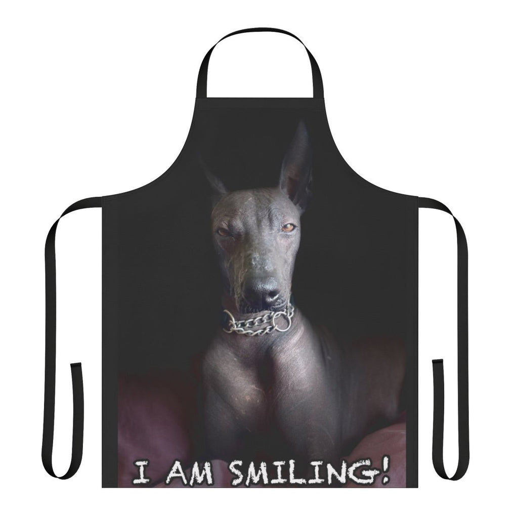 Xoloitzcuintle dog breed themed apron with a smiling design