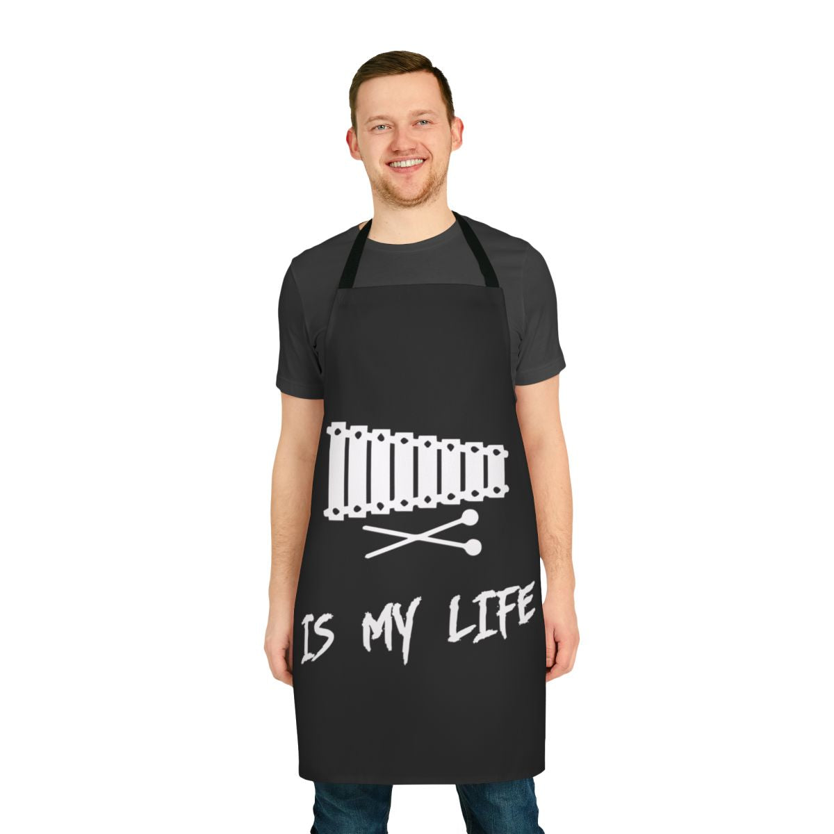 Xylophone themed apron with musical notes design