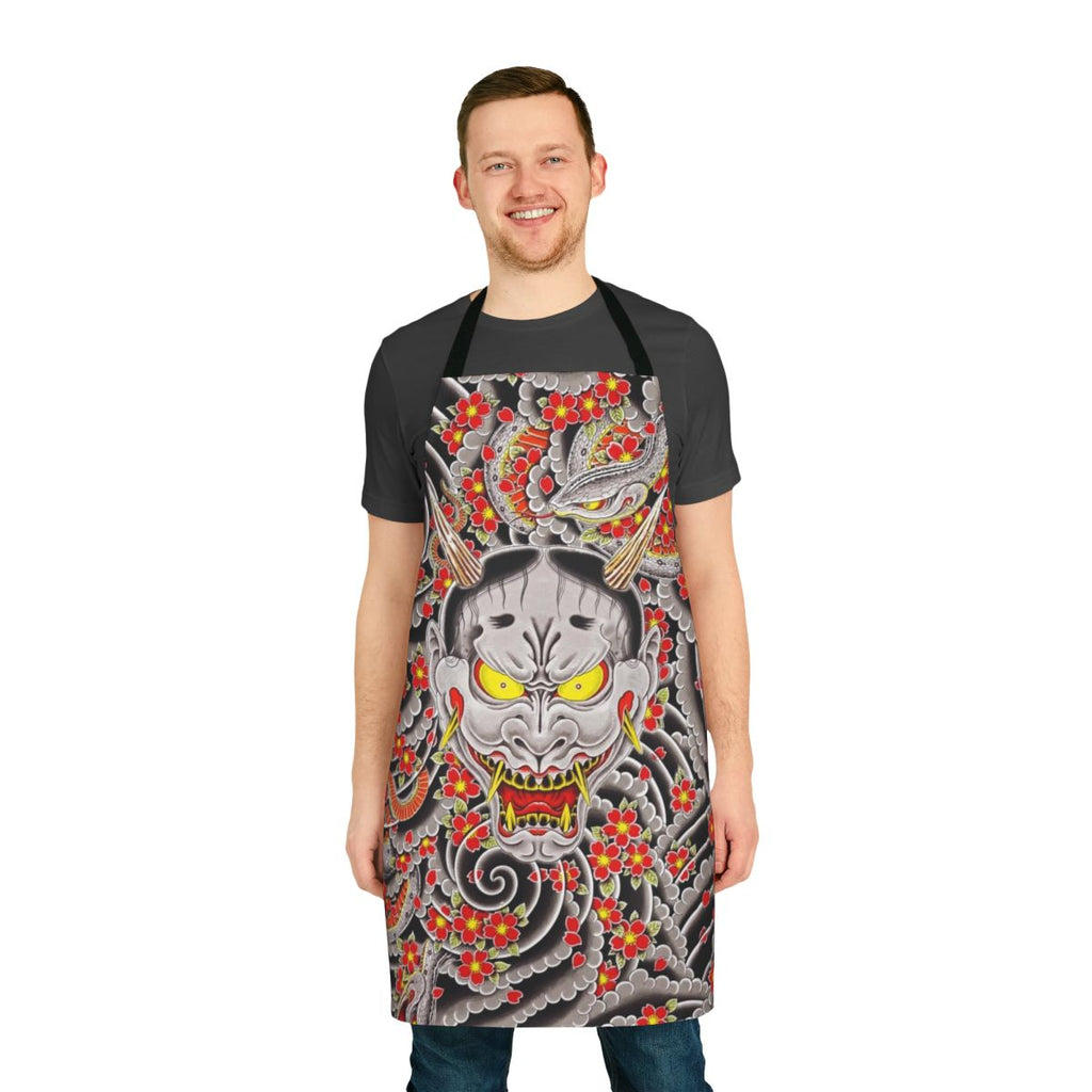 Apron featuring the Hannya design and Goro Majima from the Yakuza 0 video game