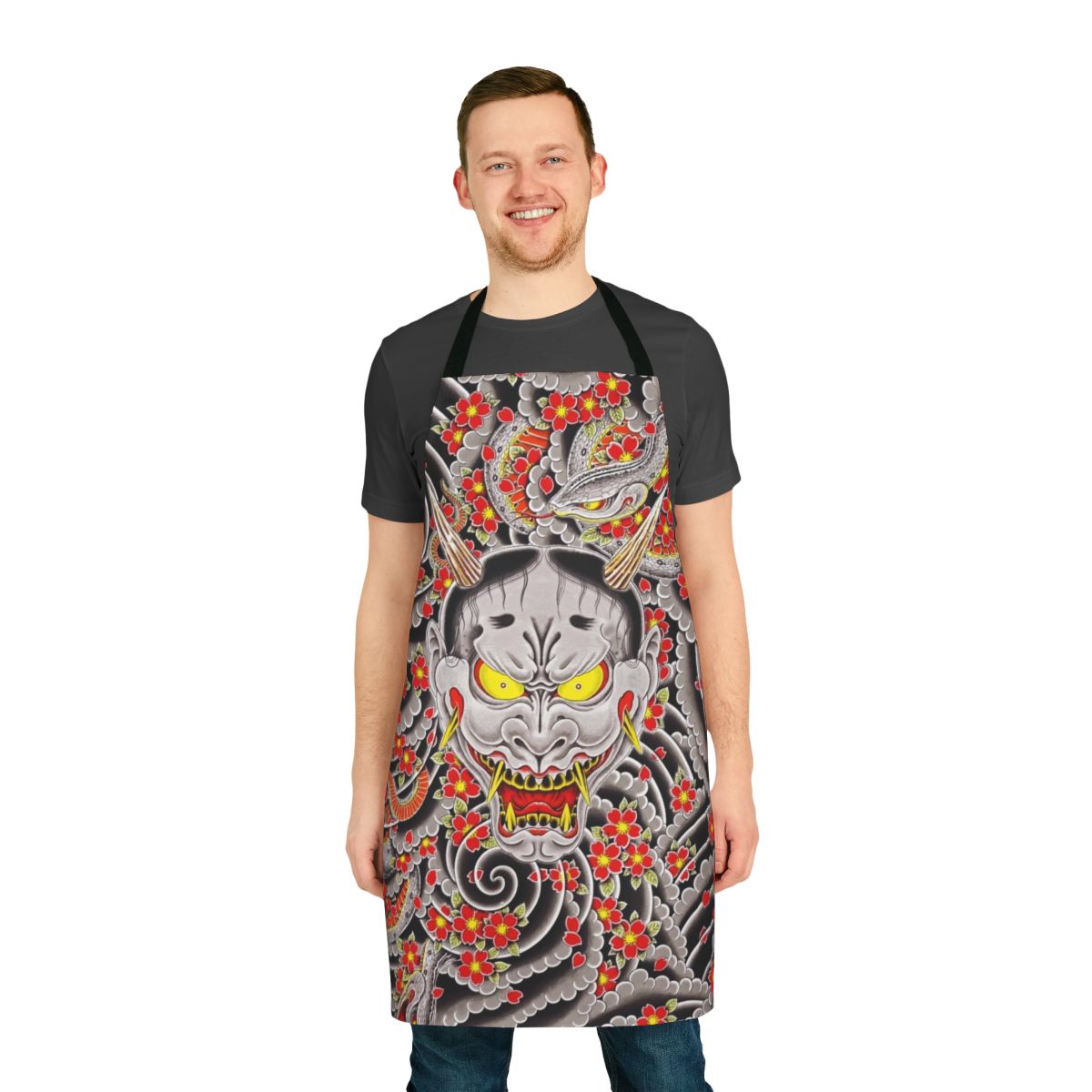Apron featuring the Hannya design and Goro Majima from the Yakuza 0 video game
